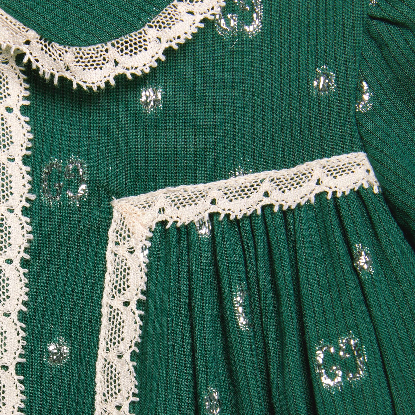 女婴绿色GG Logo连衣裙