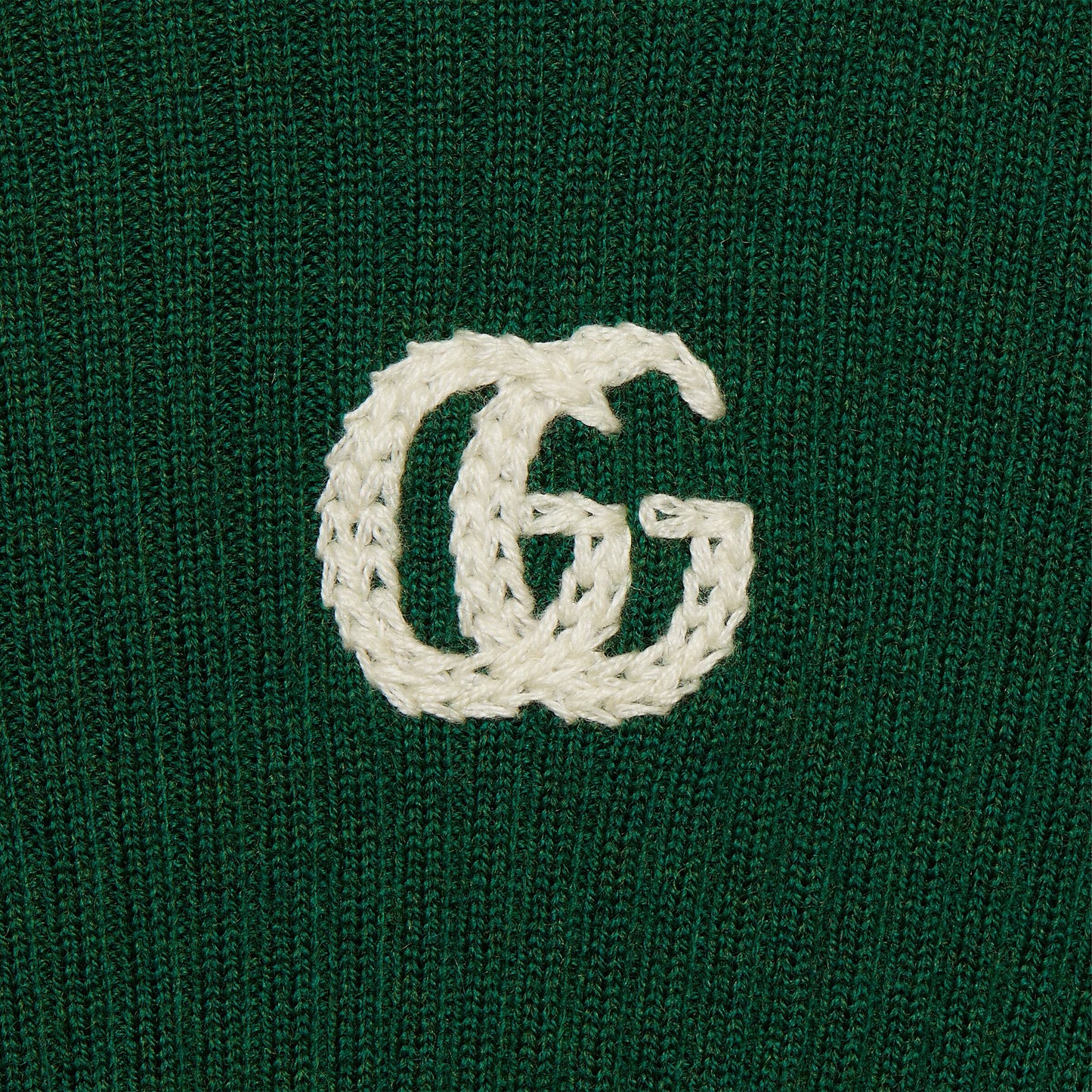 女童绿色GG Logo羊毛毛衣