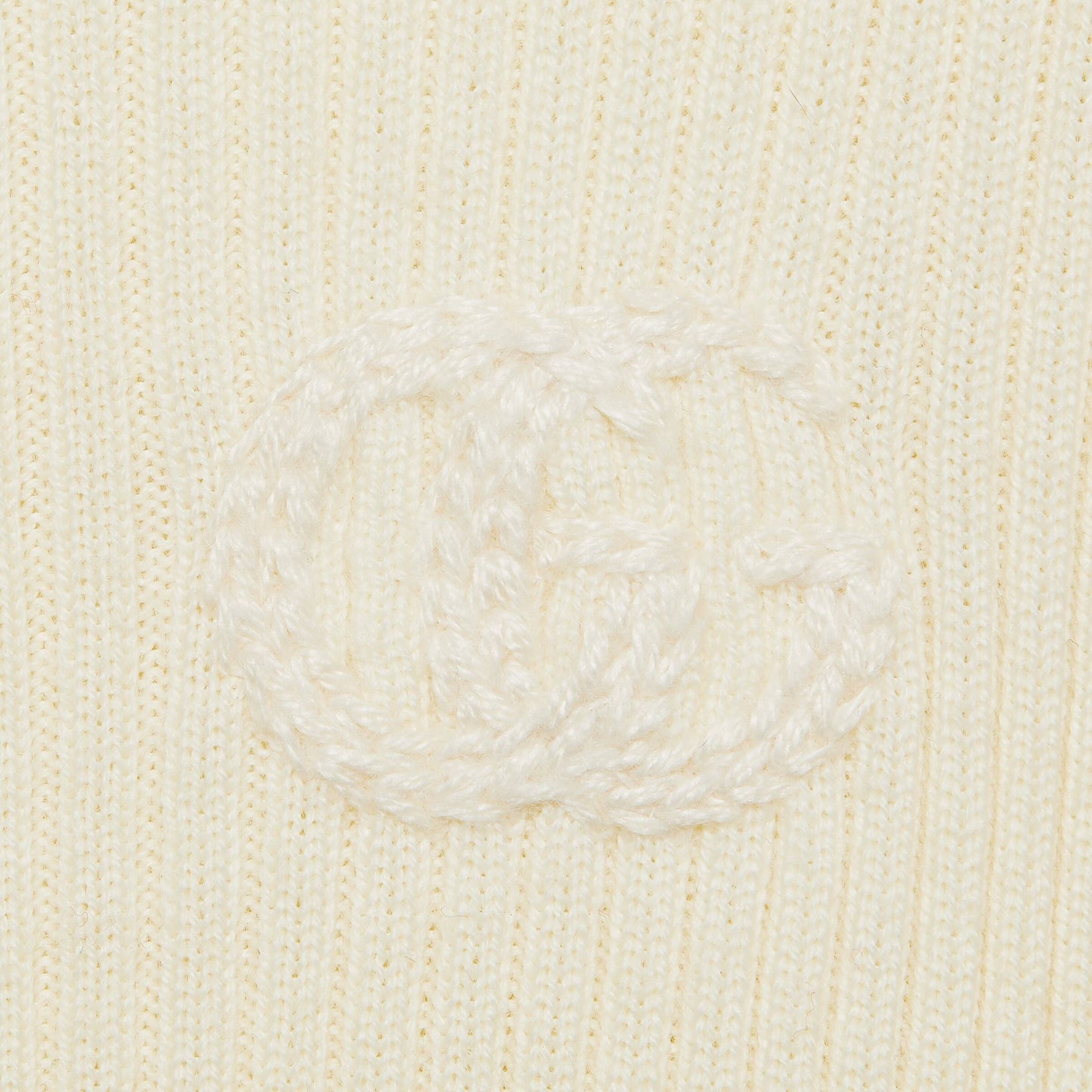 女童象牙白GG Logo羊毛毛衣