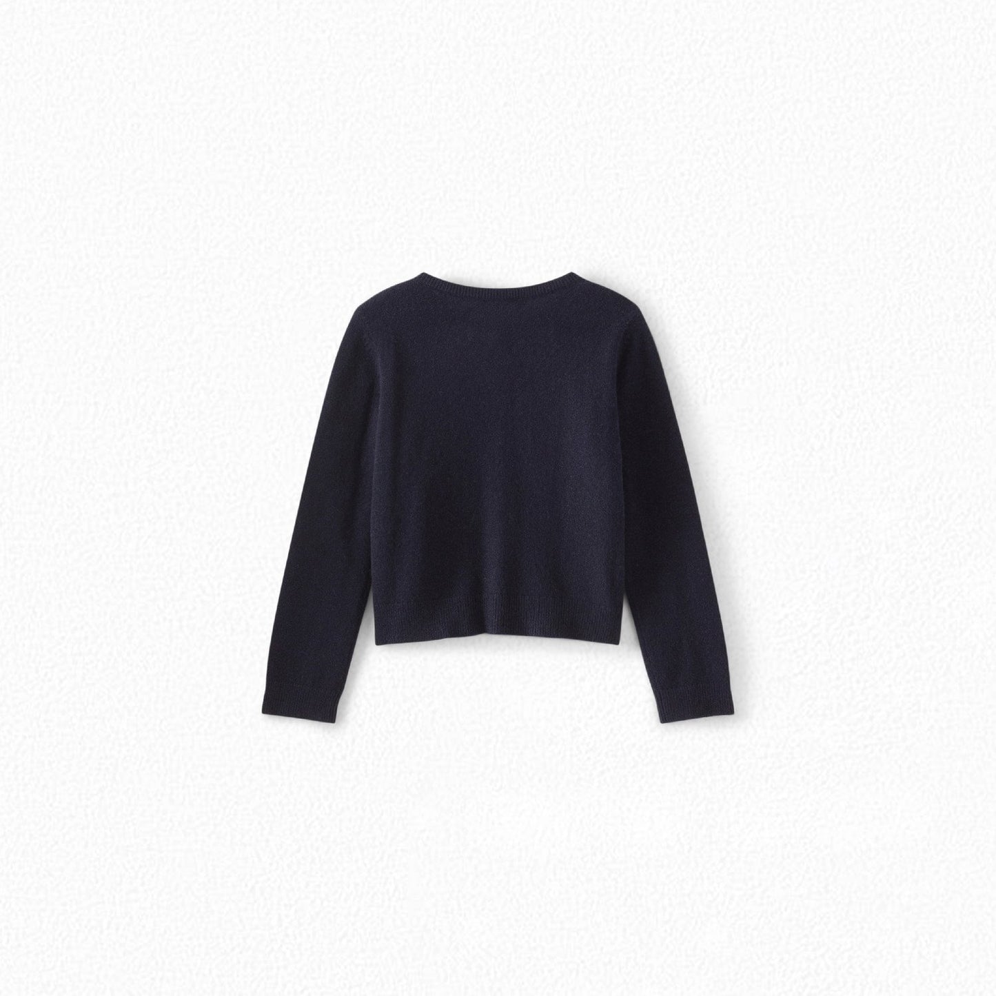 女童藏青色Logo羊绒开衫