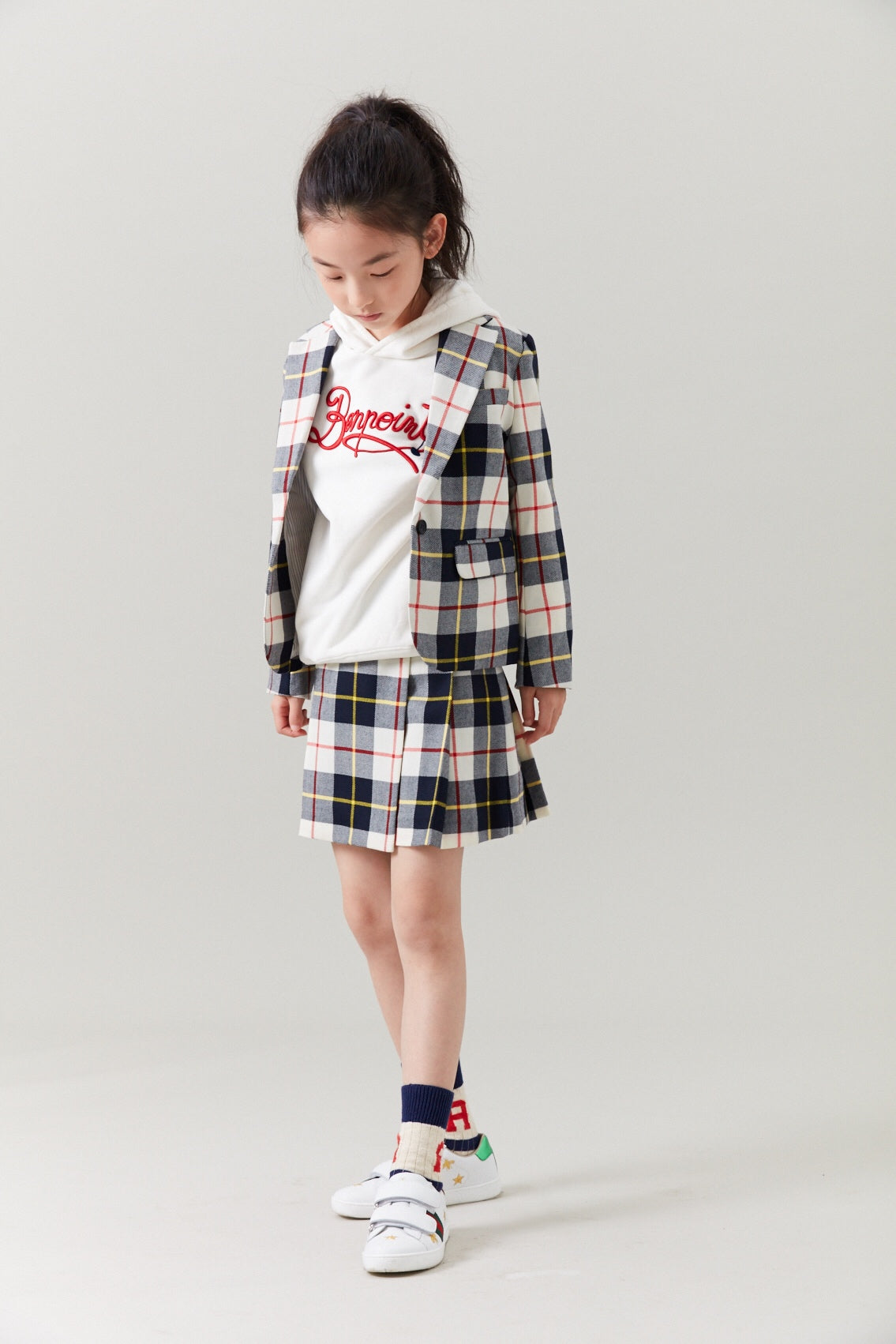 Boys & Girls Navy Check Jacket