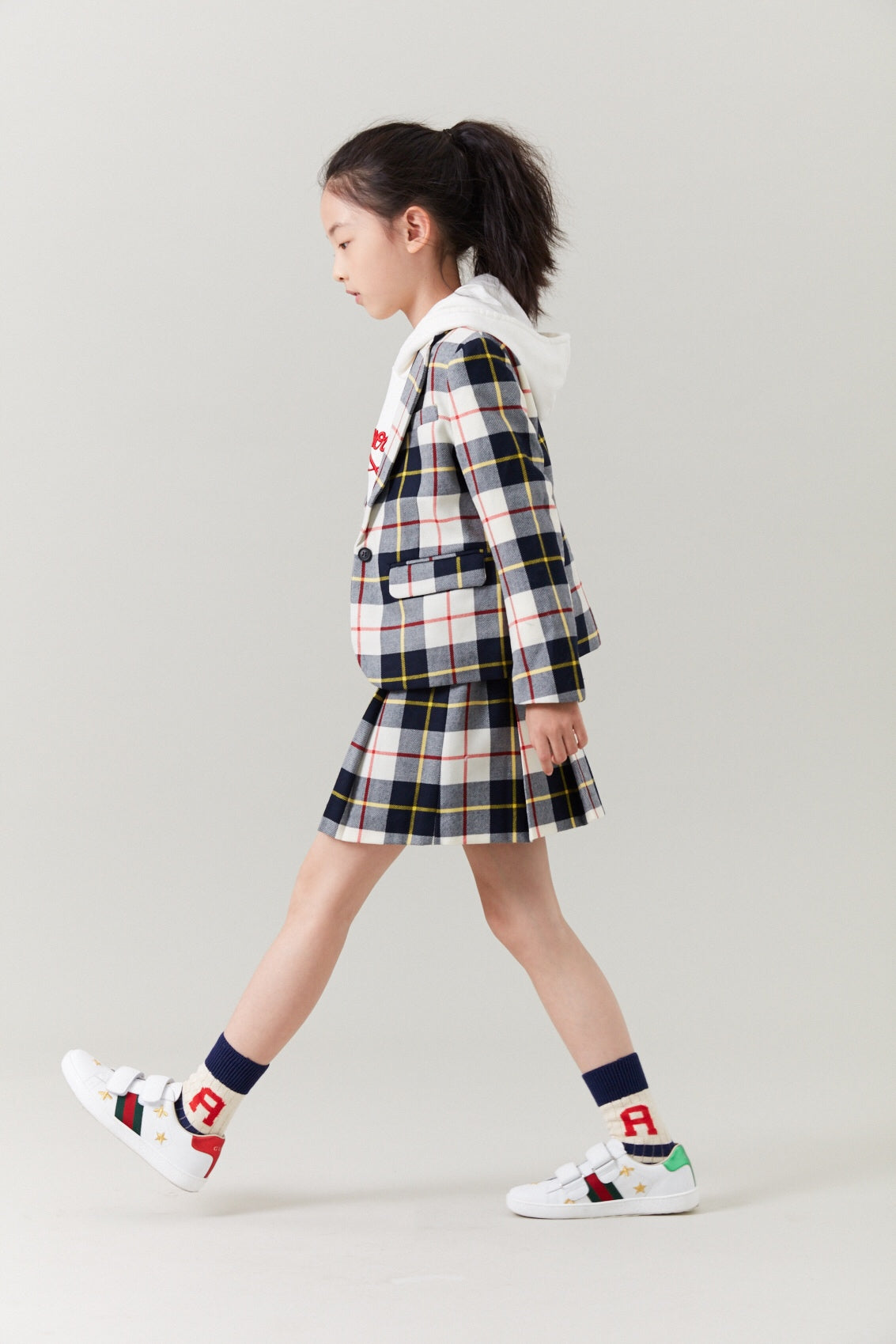 Boys & Girls Navy Check Jacket