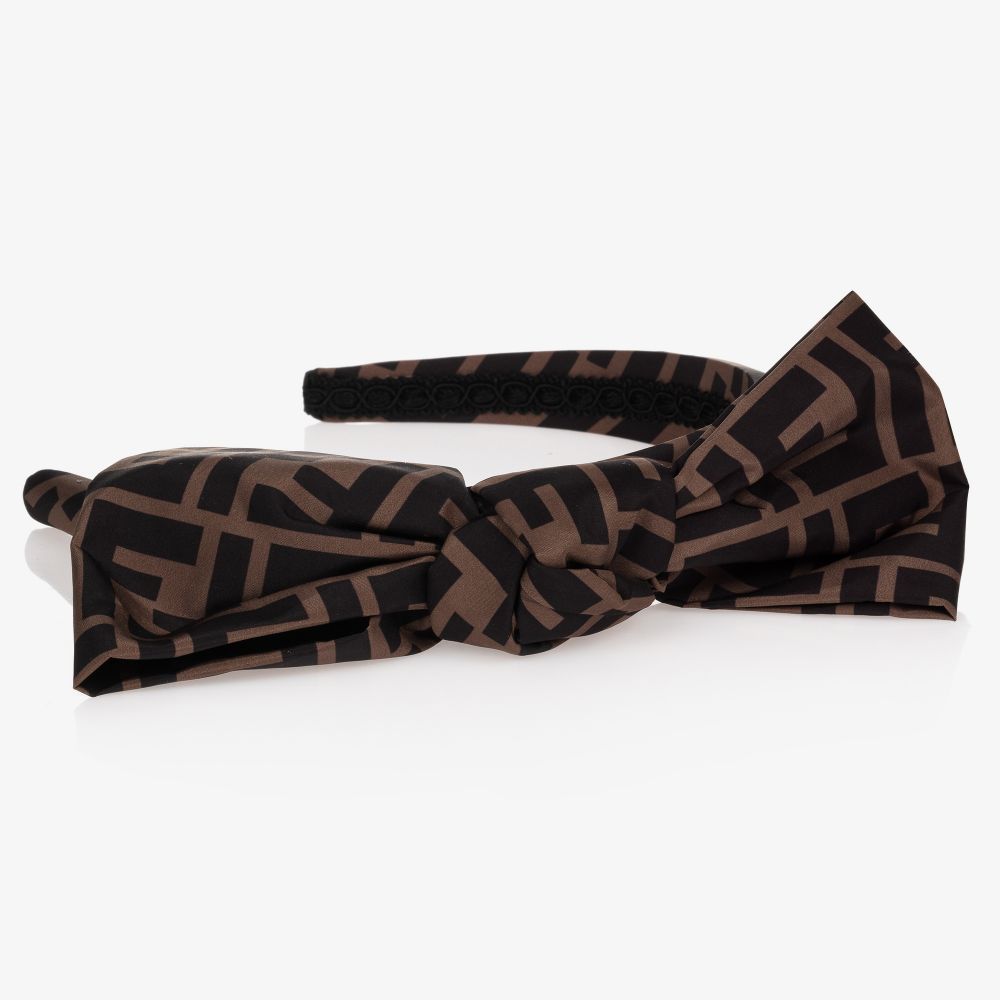 Girls Brown FF Logo Hairband