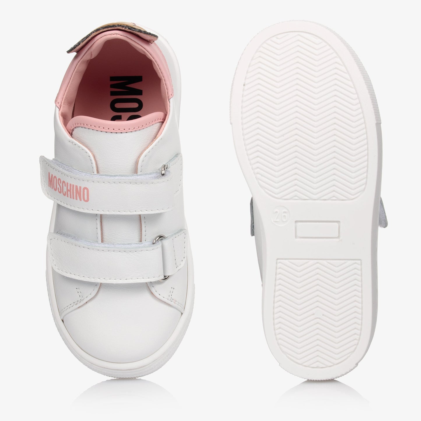 女童白色Logo板鞋