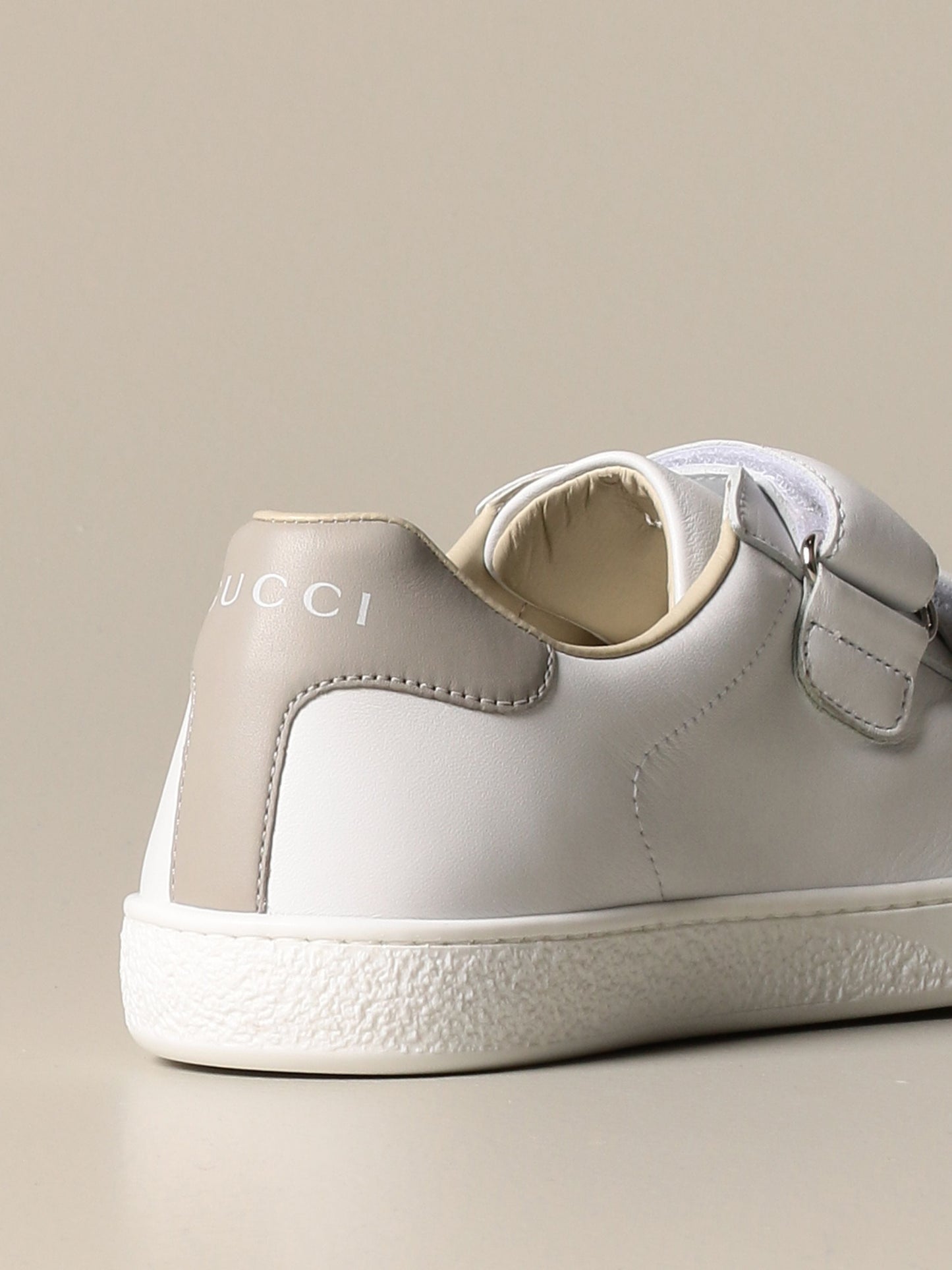 Boys & Girls White Calf Skin Sneakers