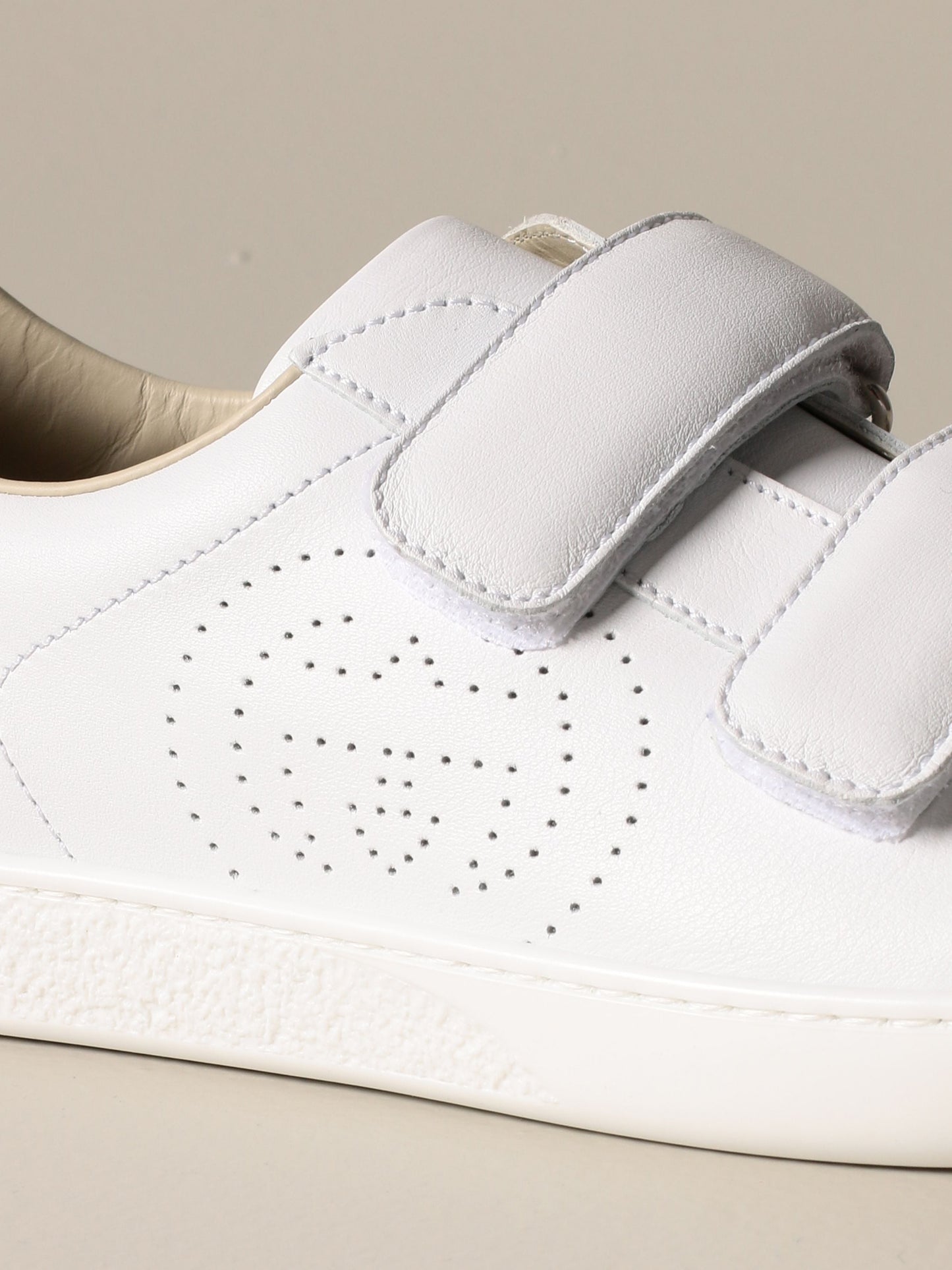 Boys & Girls White Calf Skin Sneakers