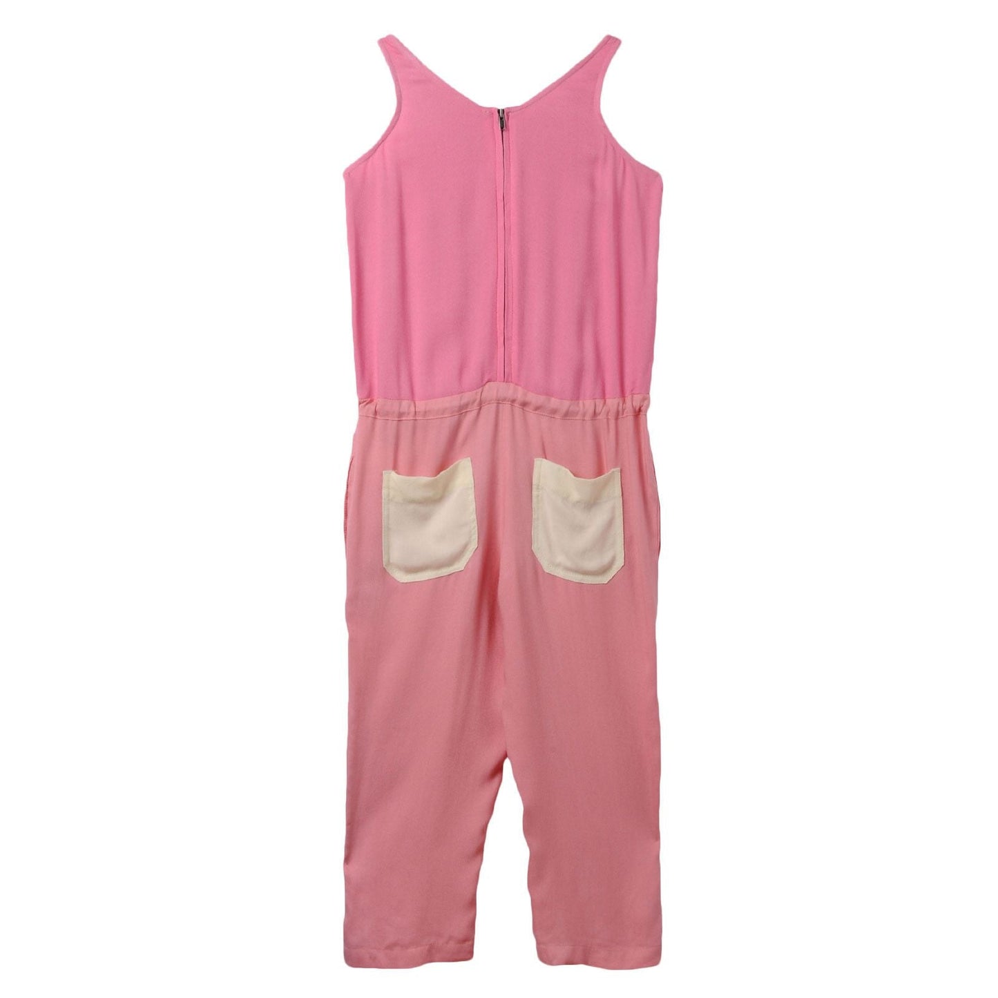 Girls Dark Pink Jumpsuit With Bow Trims