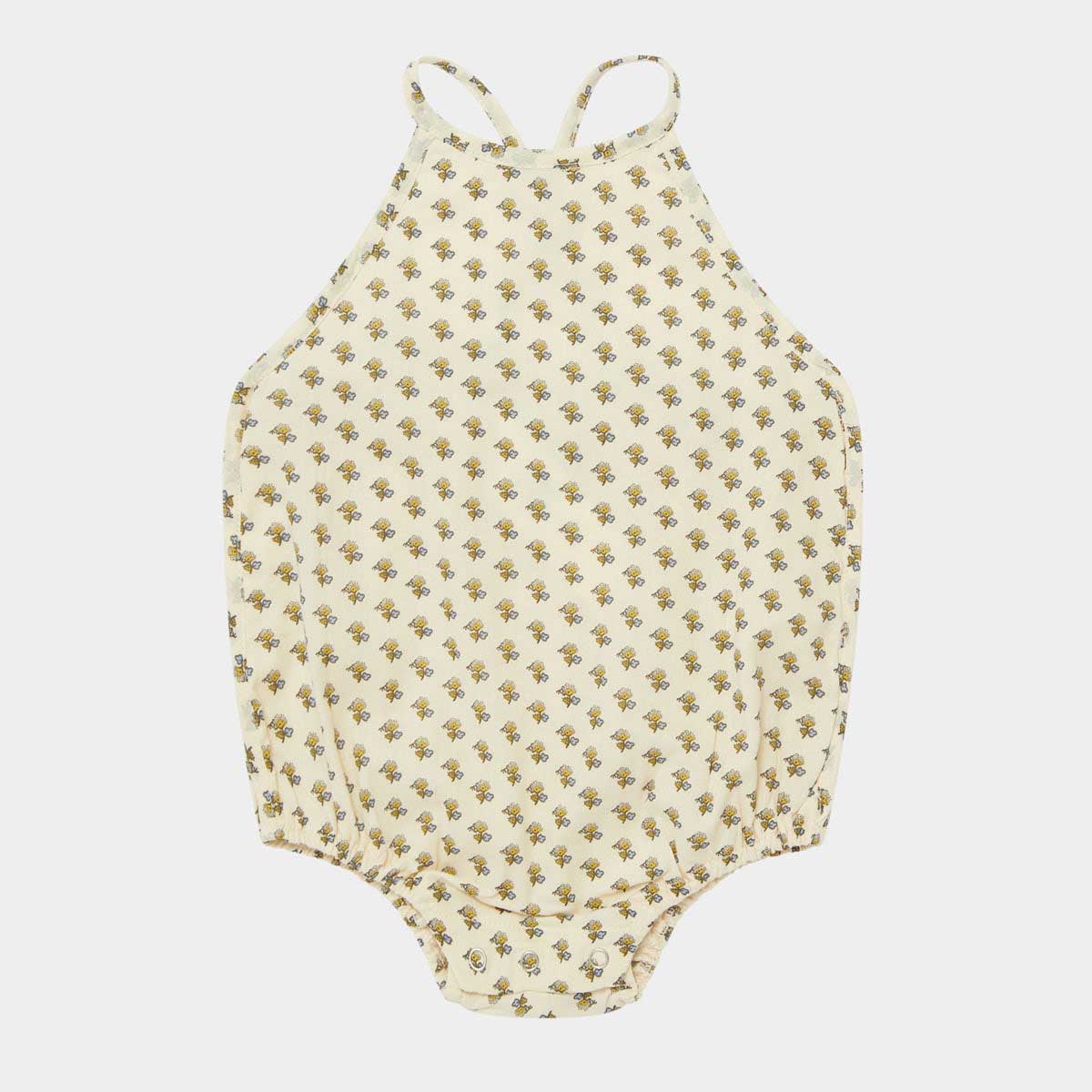 女婴米色棉连体衣套装