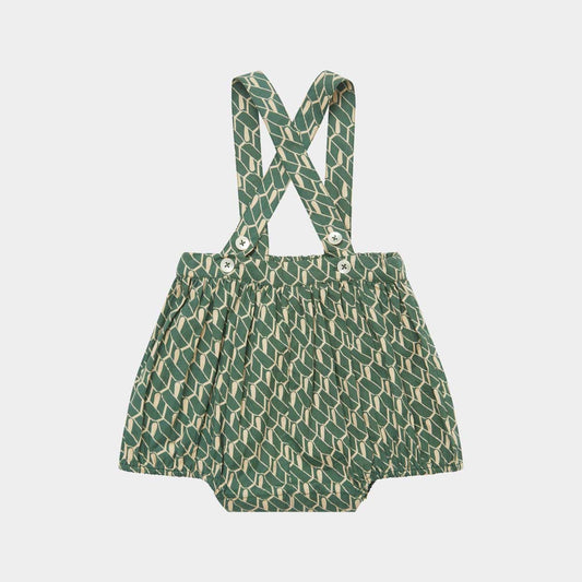 女婴绿色棉连体衣