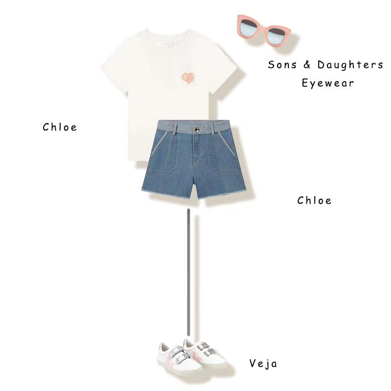 儿童白色Logo T恤