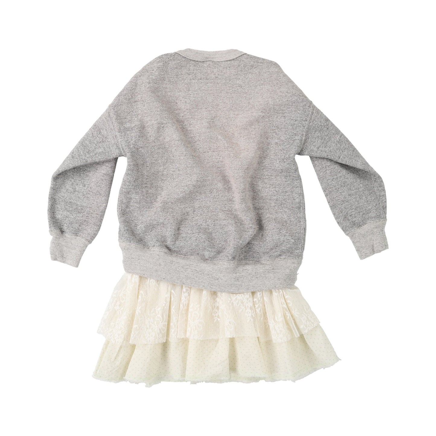 女童灰色印花棉连衣裙