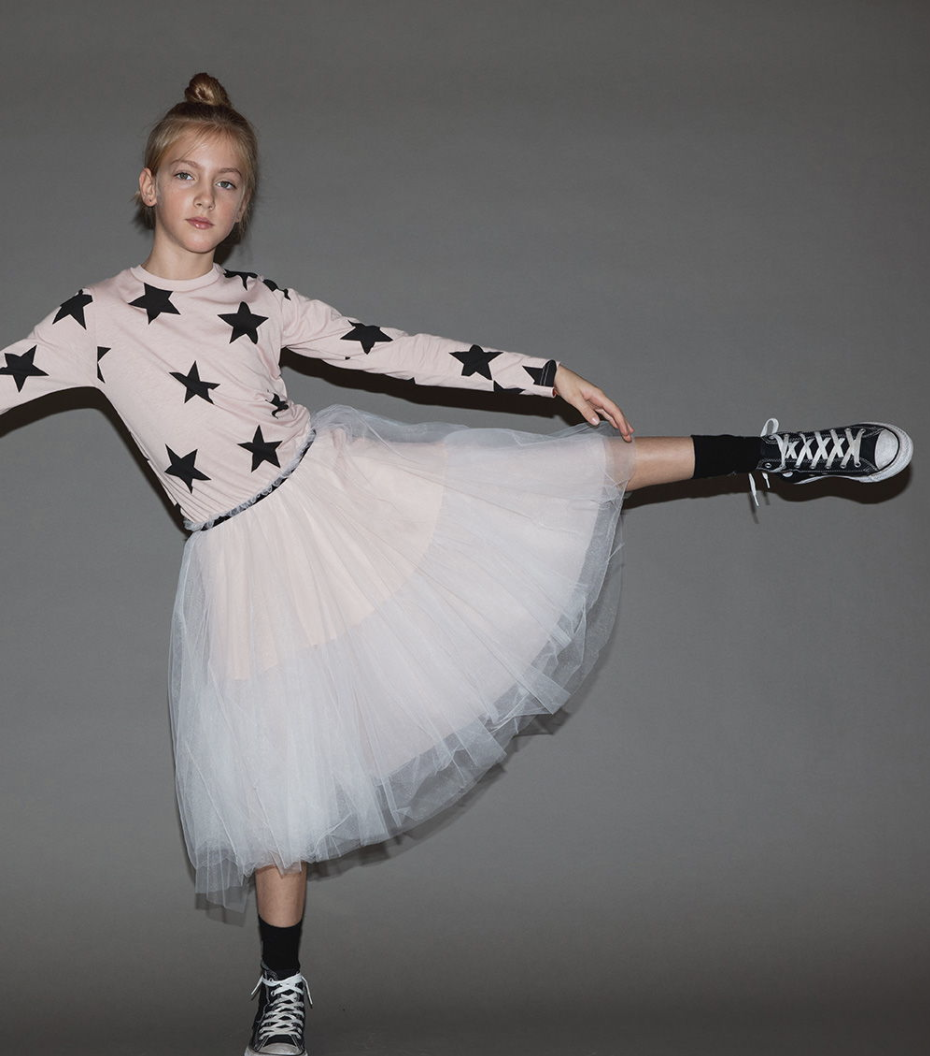 Girls Pink Stars Dress