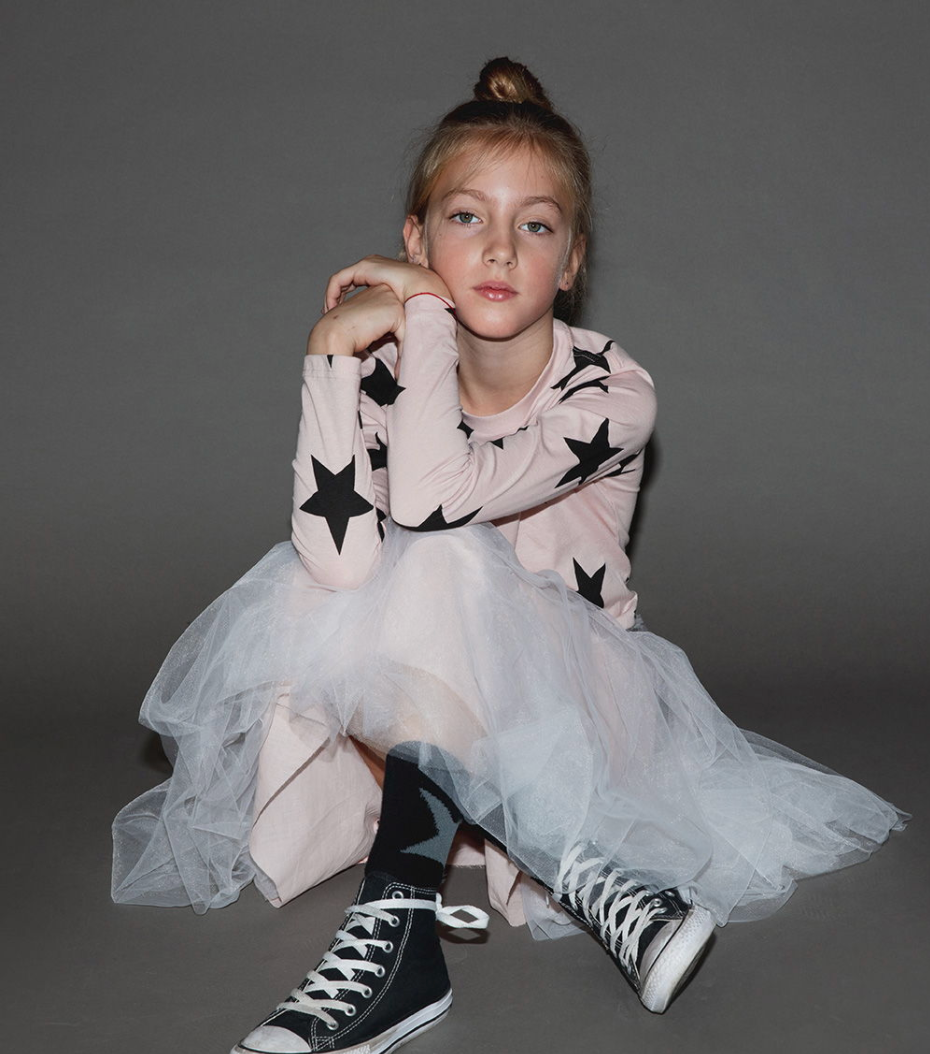 Girls Pink Stars Dress