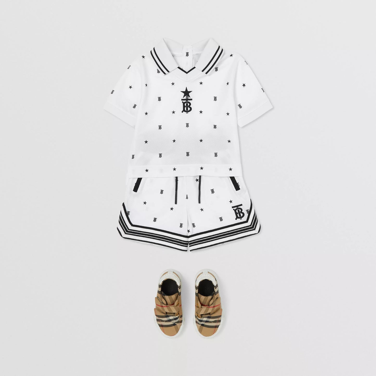 Baby Boys White & Black Logo Shirt