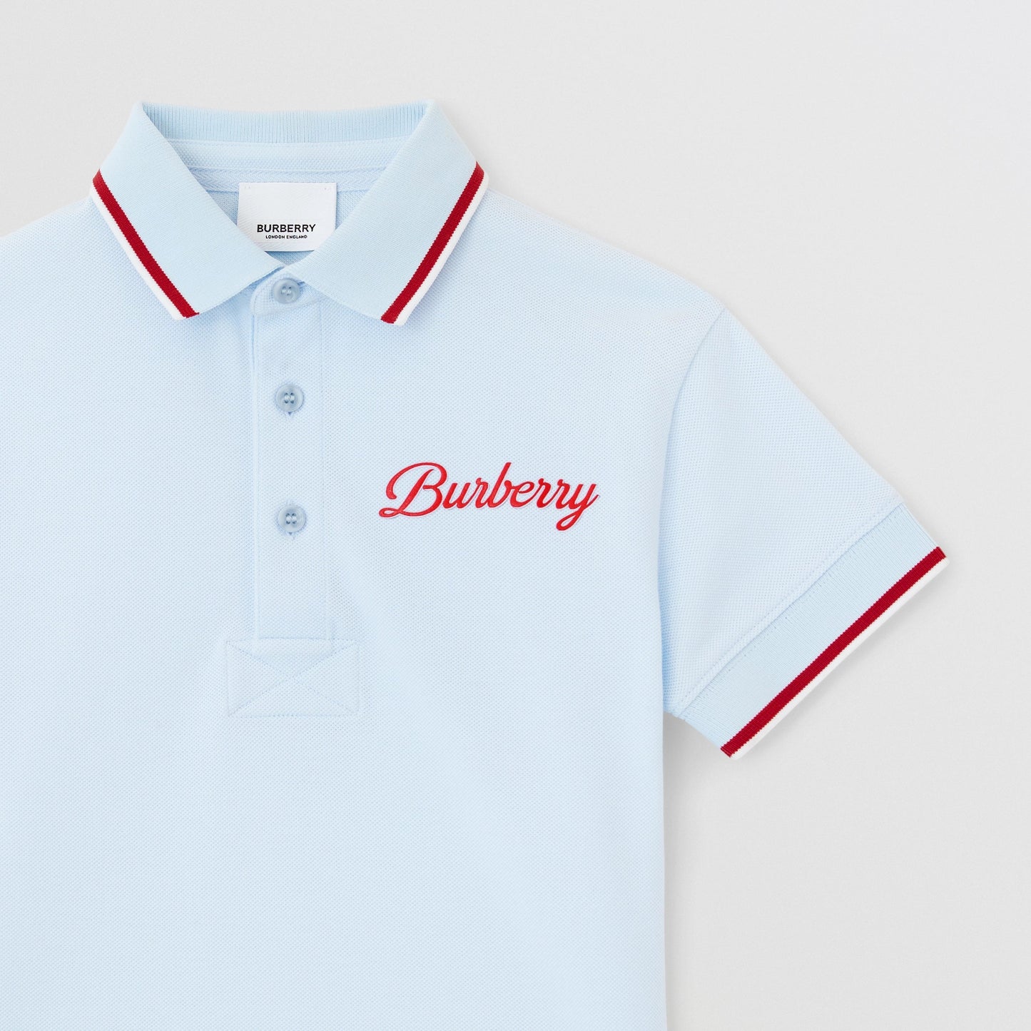 男童浅蓝色Logo棉Polo衫