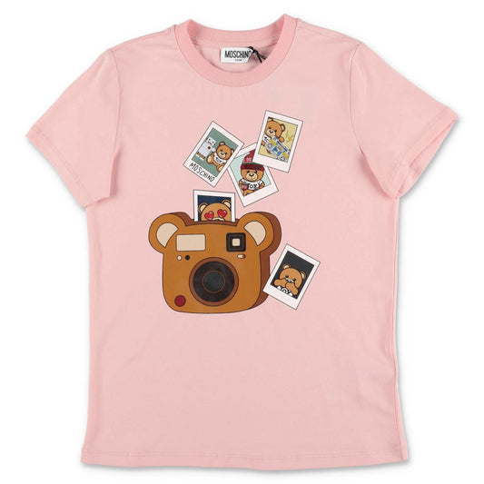 儿童粉色印花棉T恤