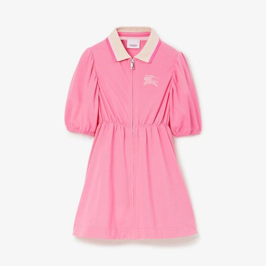 女童粉色棉连衣裙