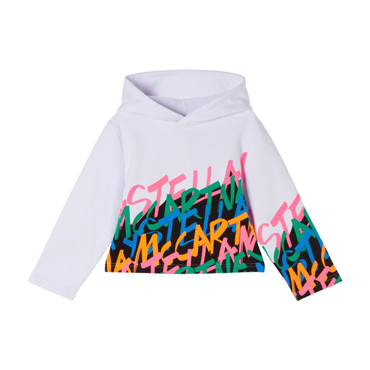 儿童白色棉连帽卫衣