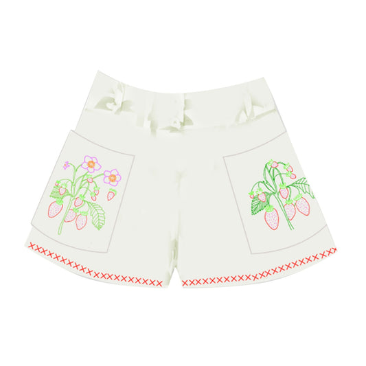 女童白色花朵短裤