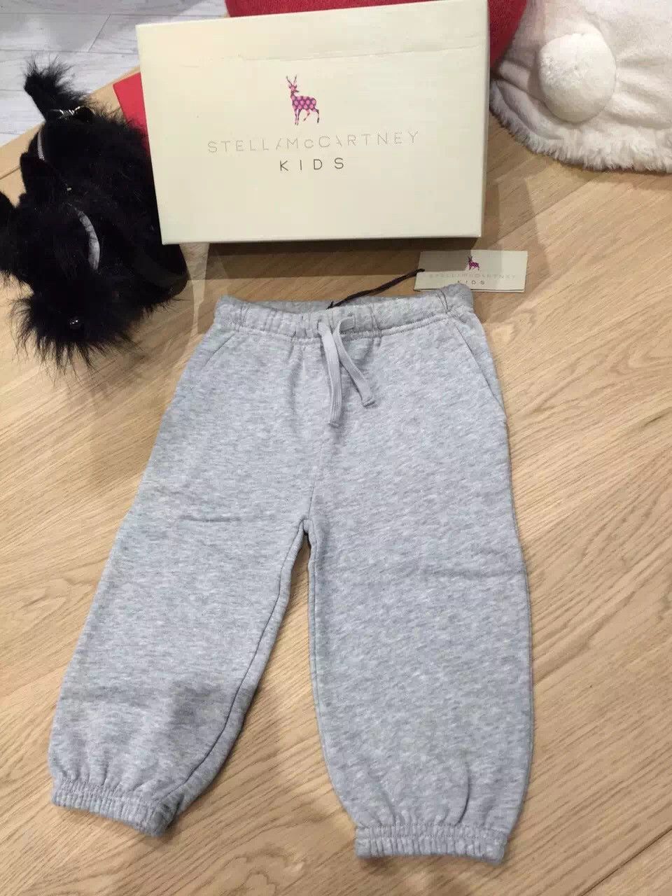 Loopie Baby Grey Cotton Trousers With Bottoms