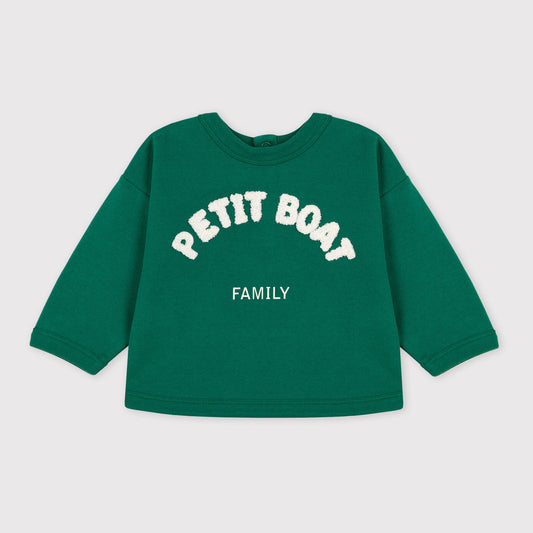 婴儿绿色棉卫衣