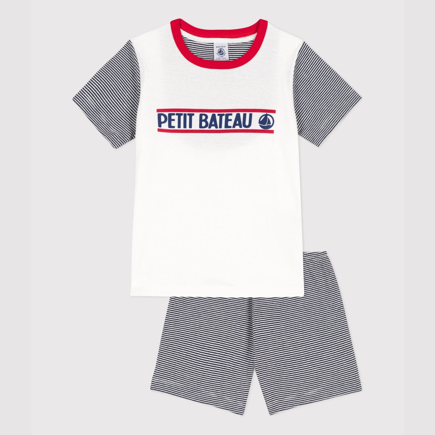 男童黑色条纹棉睡衣套装