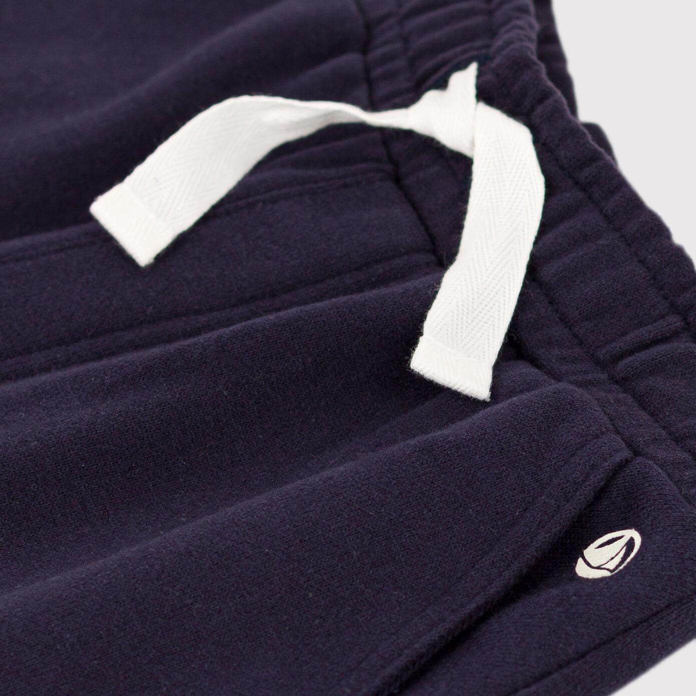 男童藏青色Logo棉长裤