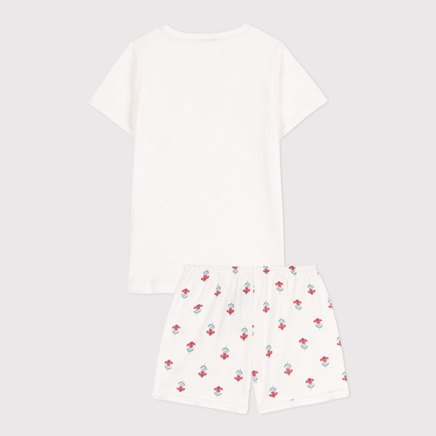 女童白色印花棉睡衣套装