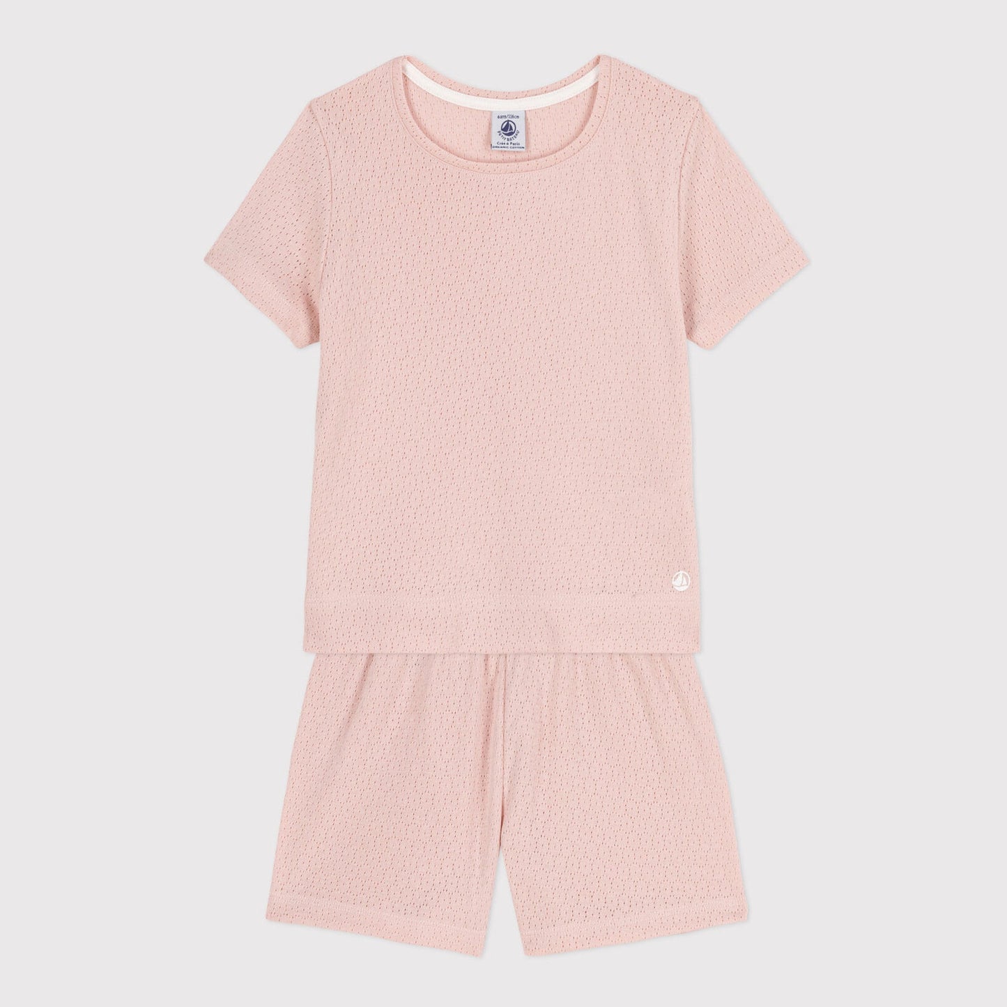 女童粉色镂空棉睡衣套装