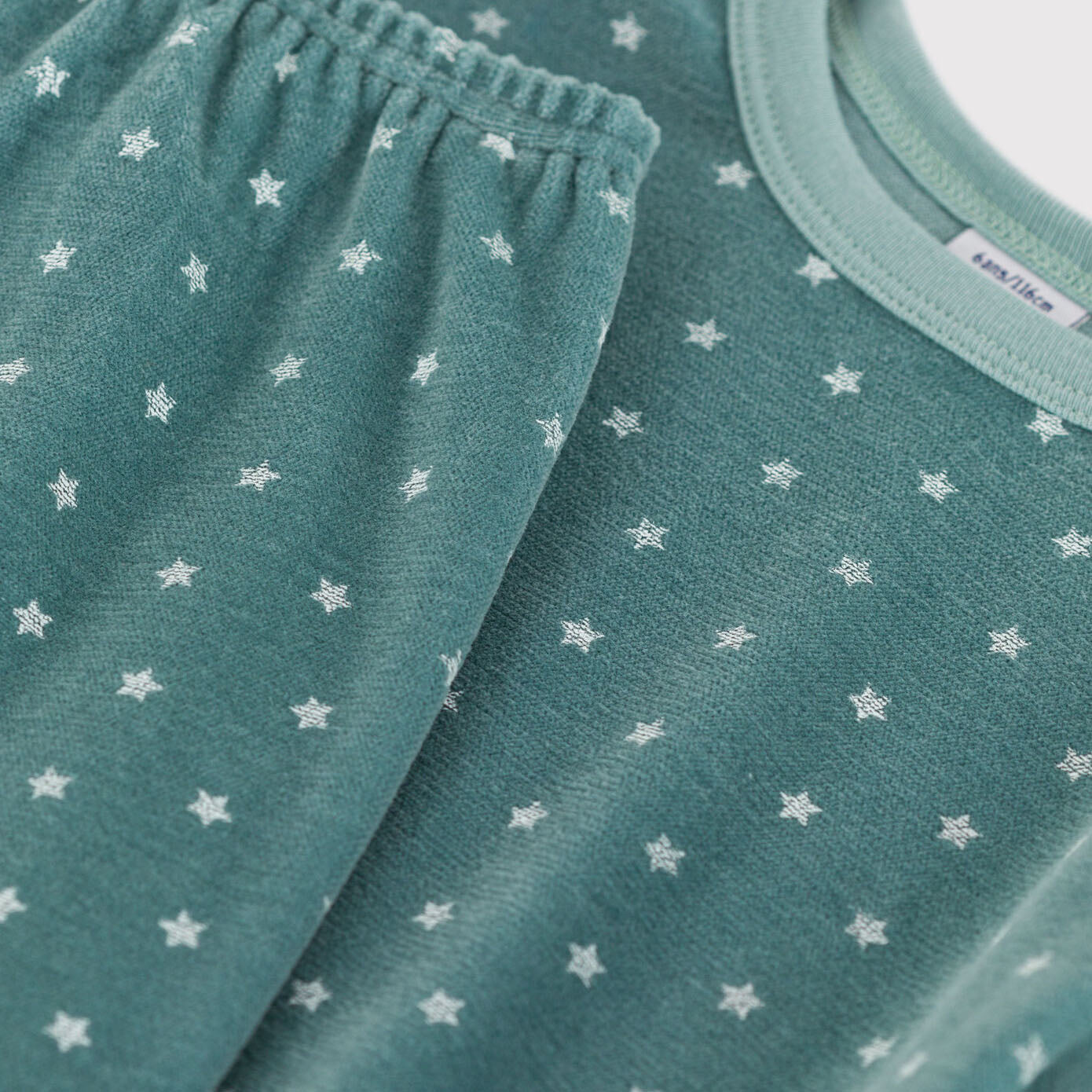 男童绿色星星棉睡衣套装