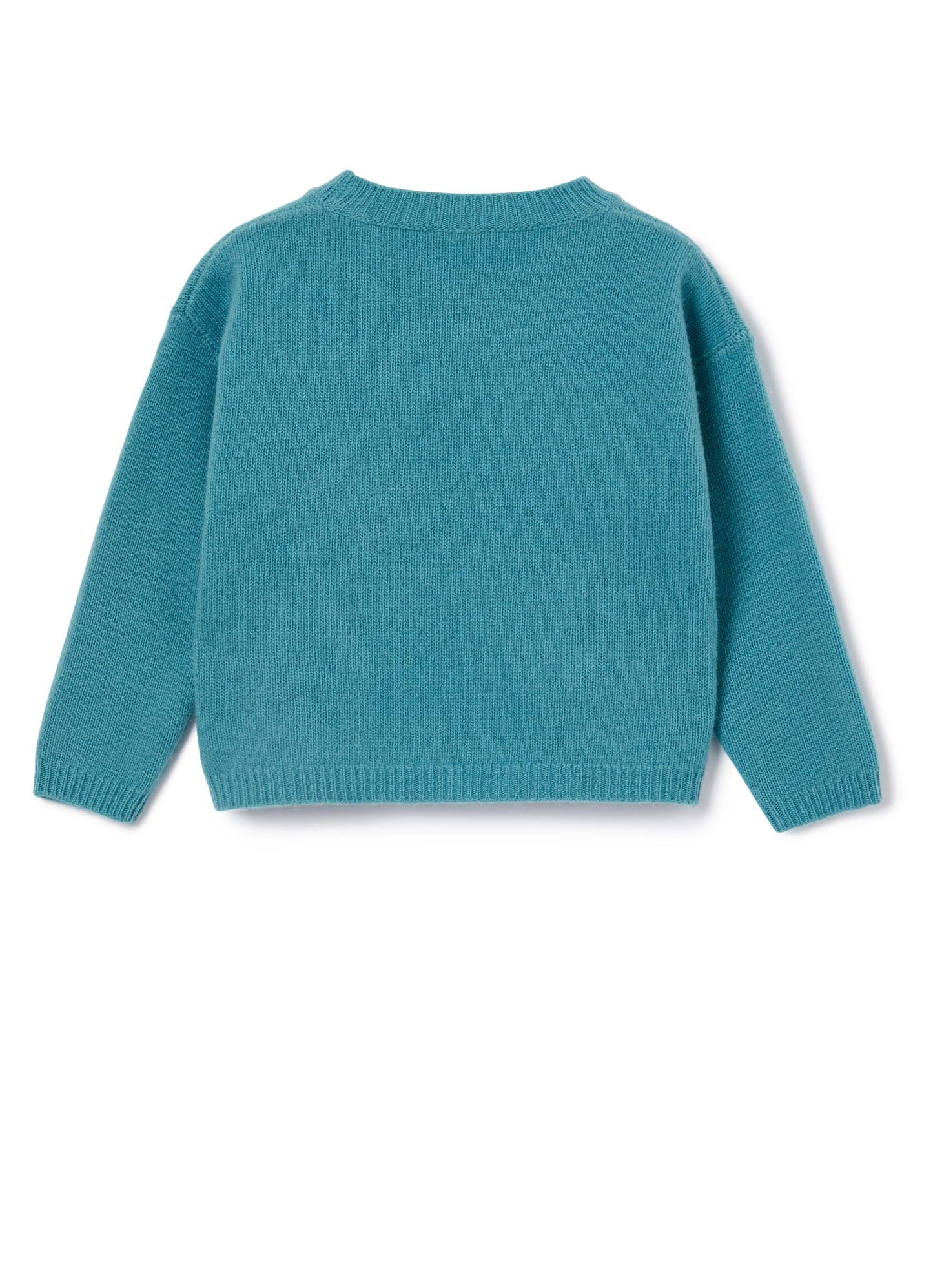 Girls Anise Blue Virgin Wool Jumper