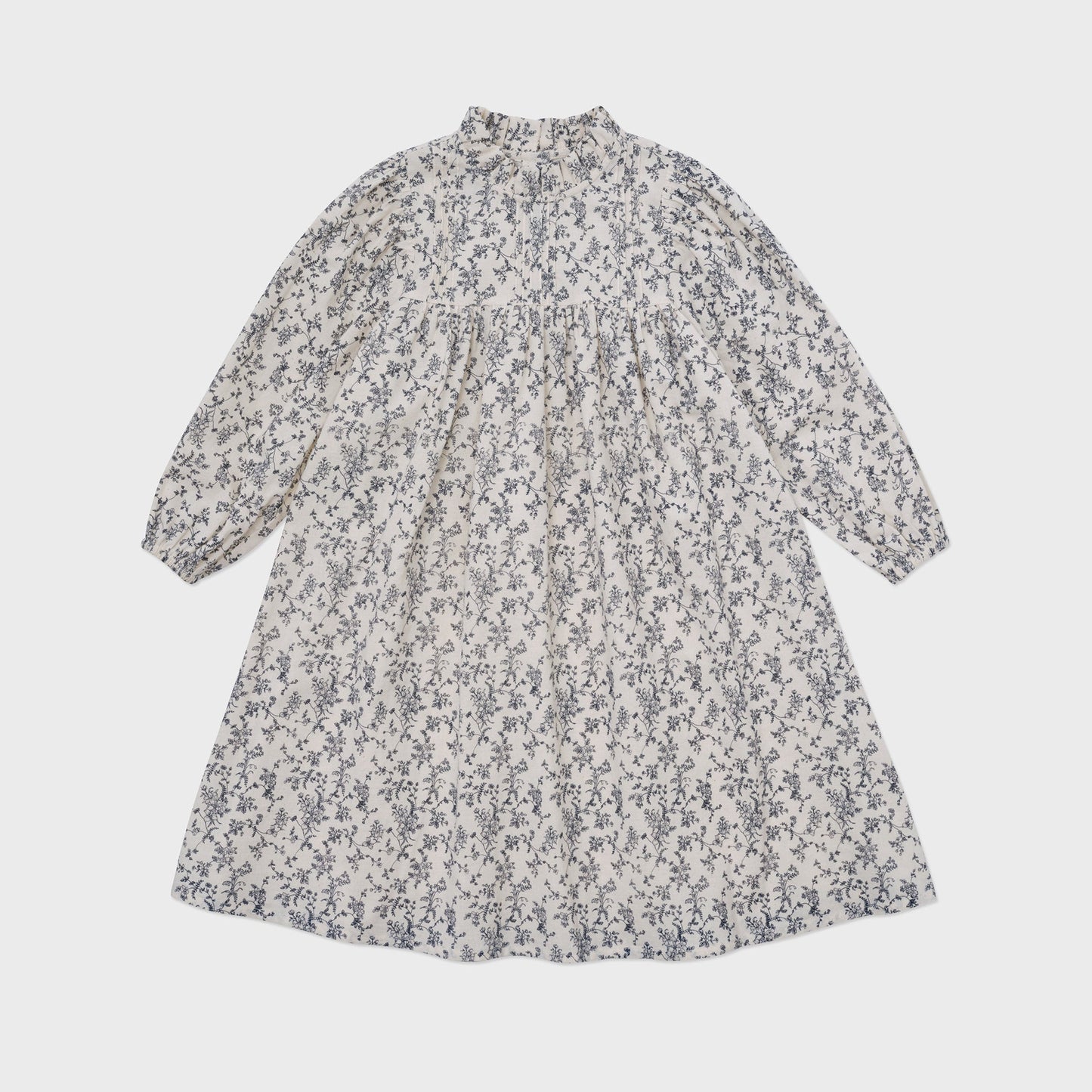 女童粉色花朵棉连衣裙