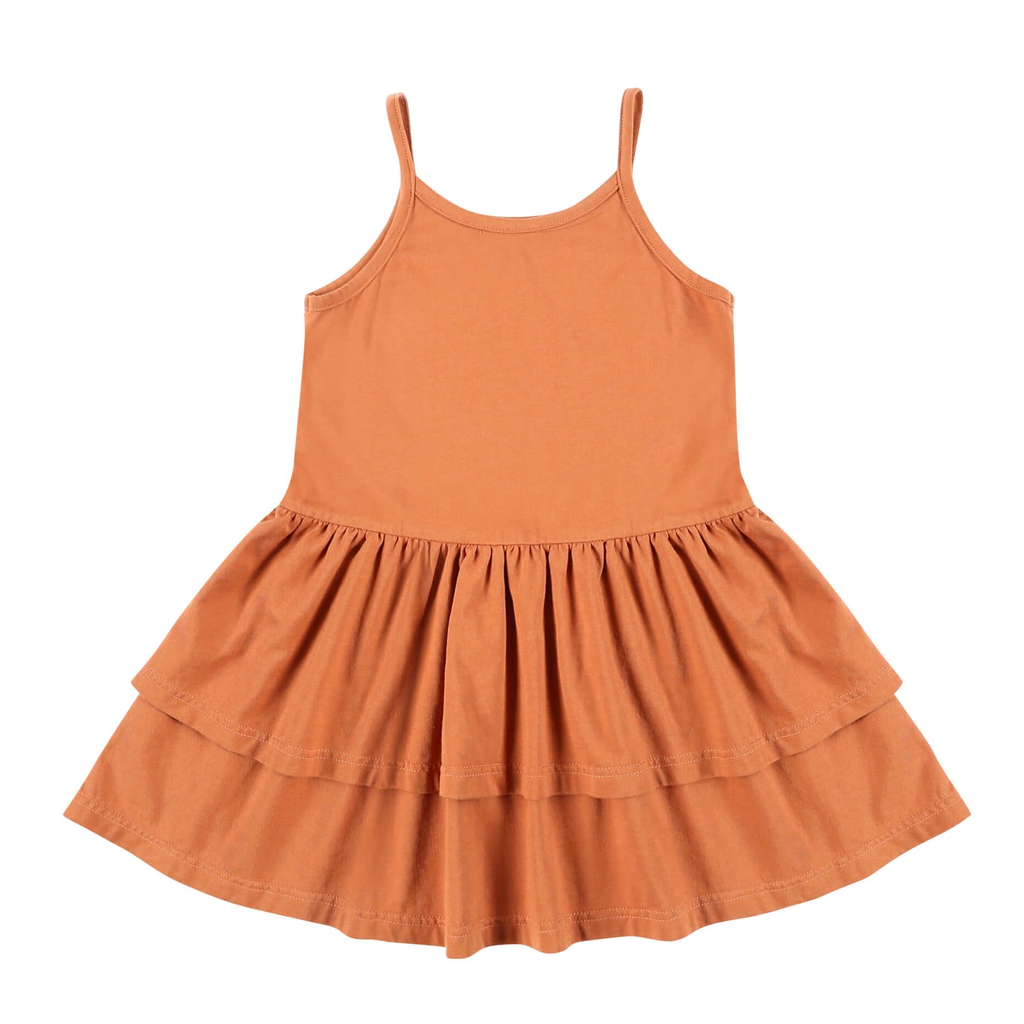 Girls Brown Painting Cotton Dress