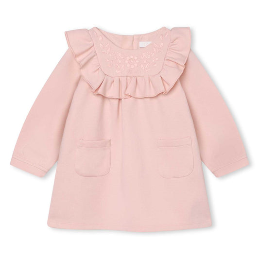 女婴粉色刺绣连衣裙