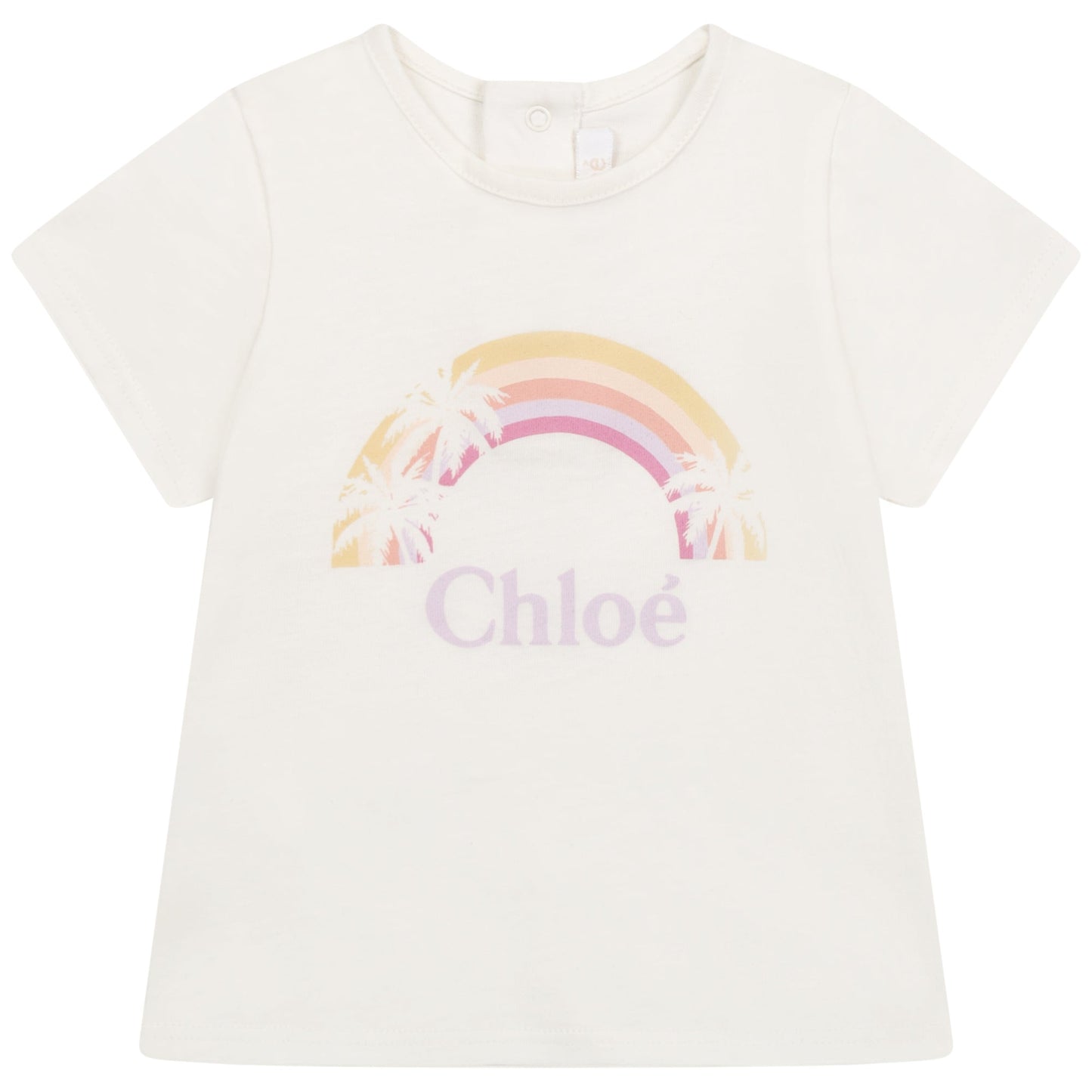 女婴白色Logo棉T恤