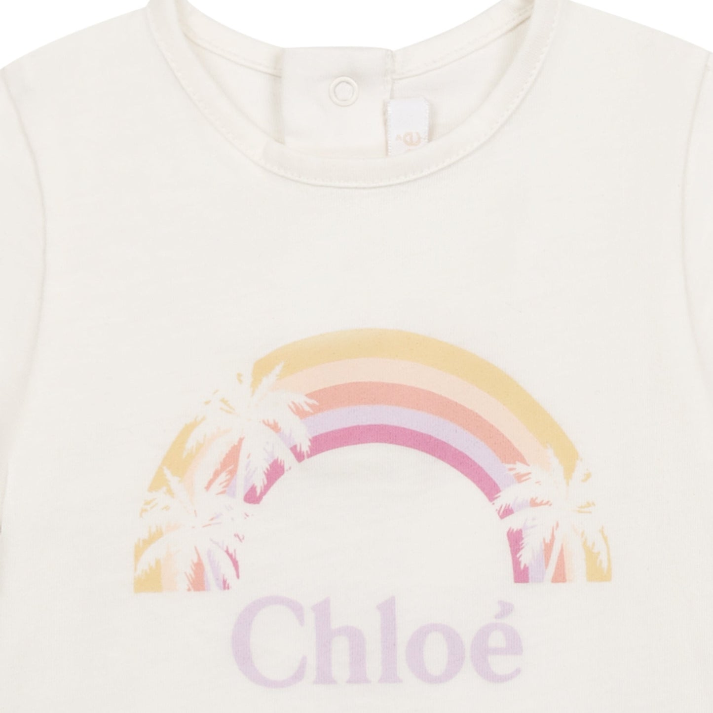 女婴白色Logo棉T恤