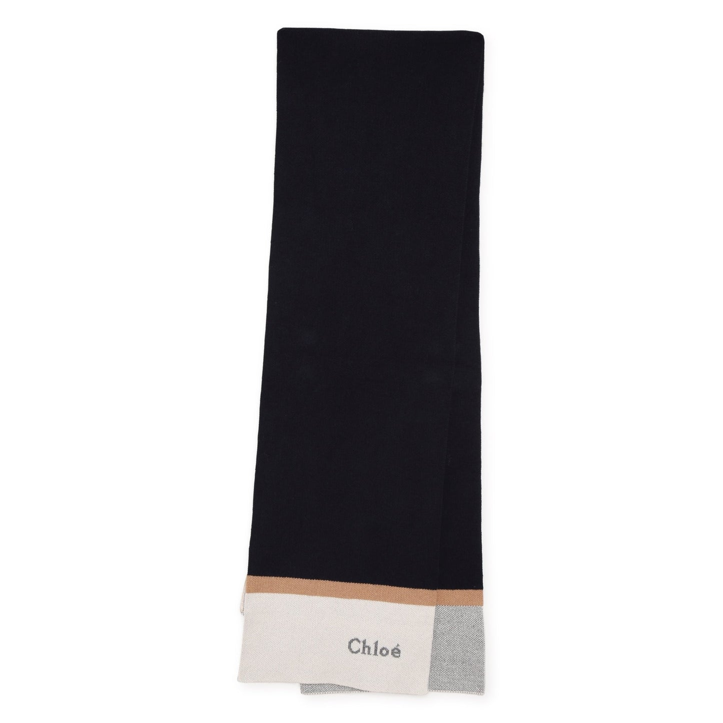 女童藏青色Logo围巾