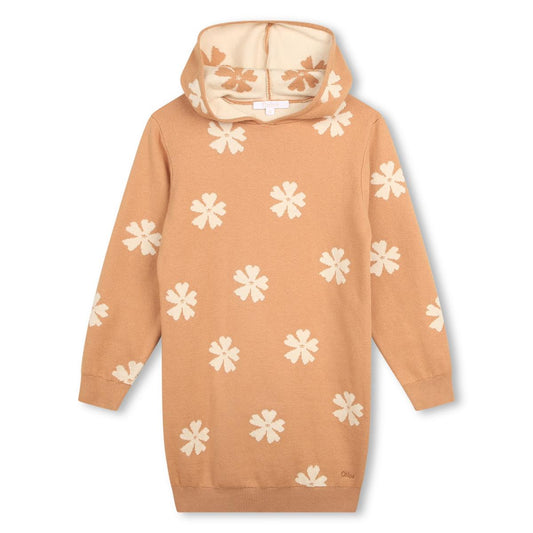 女童米色花朵连衣裙