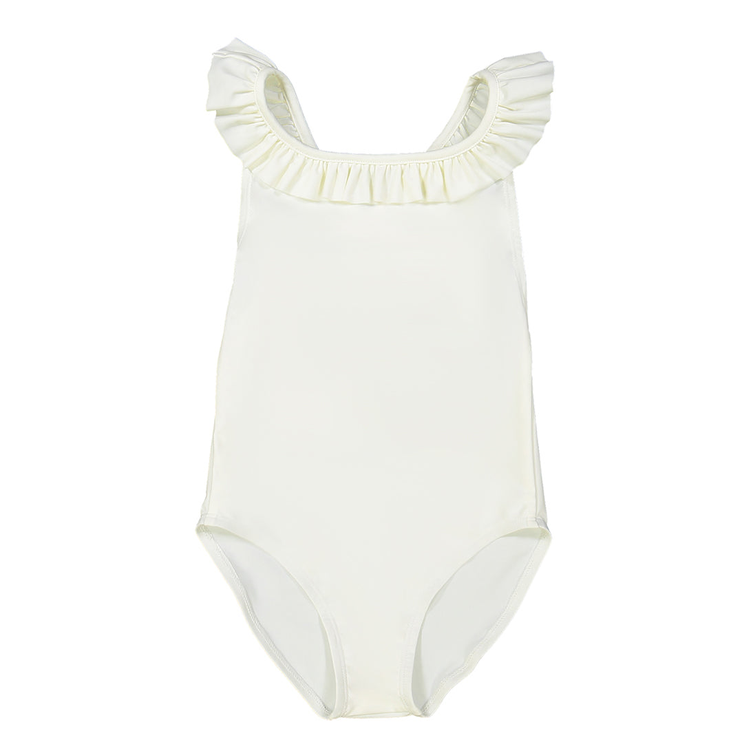 女童白色防晒泳衣(UPF50+)