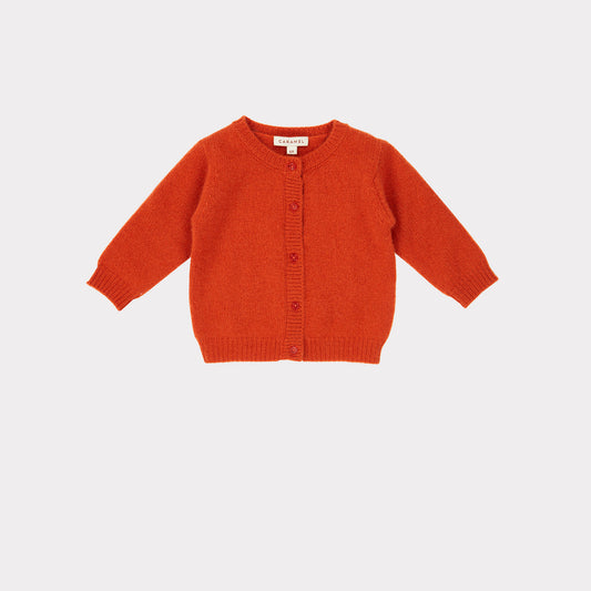 女婴红色羊绒开衫