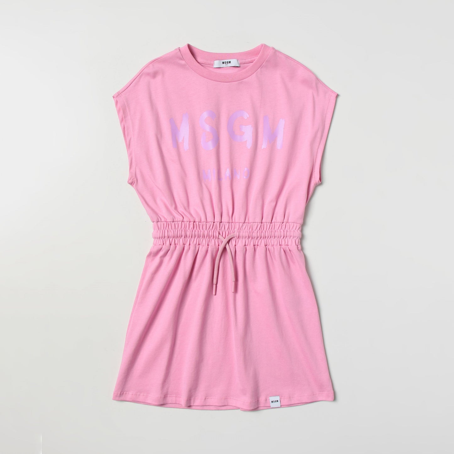 女童粉色Logo棉连衣裙