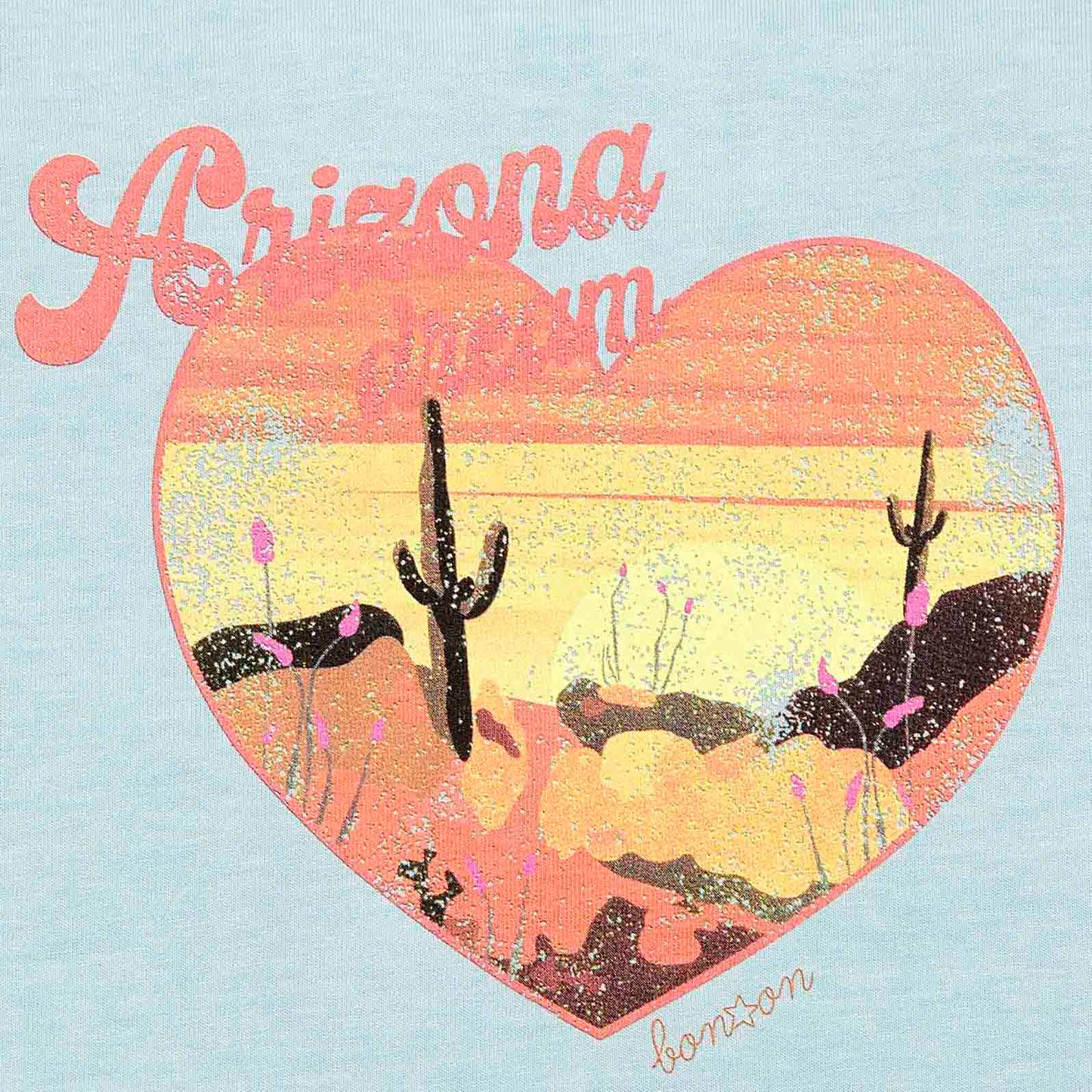 女童浅蓝色印花棉T恤