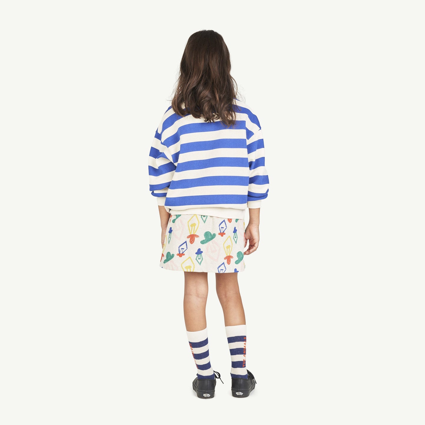 女童浅灰色印花棉短裙