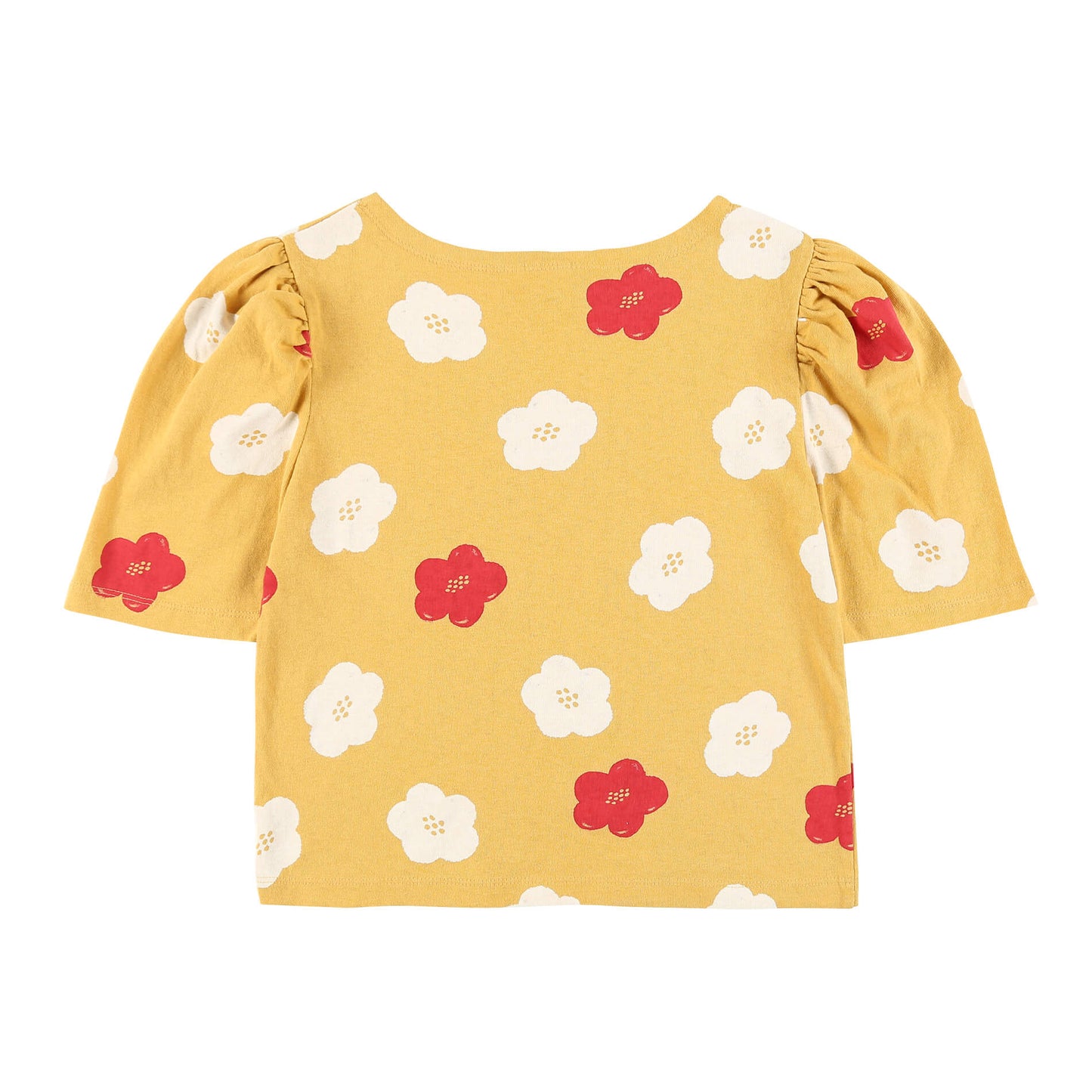 Girls Yellow Flowers Cotton T-Shirt