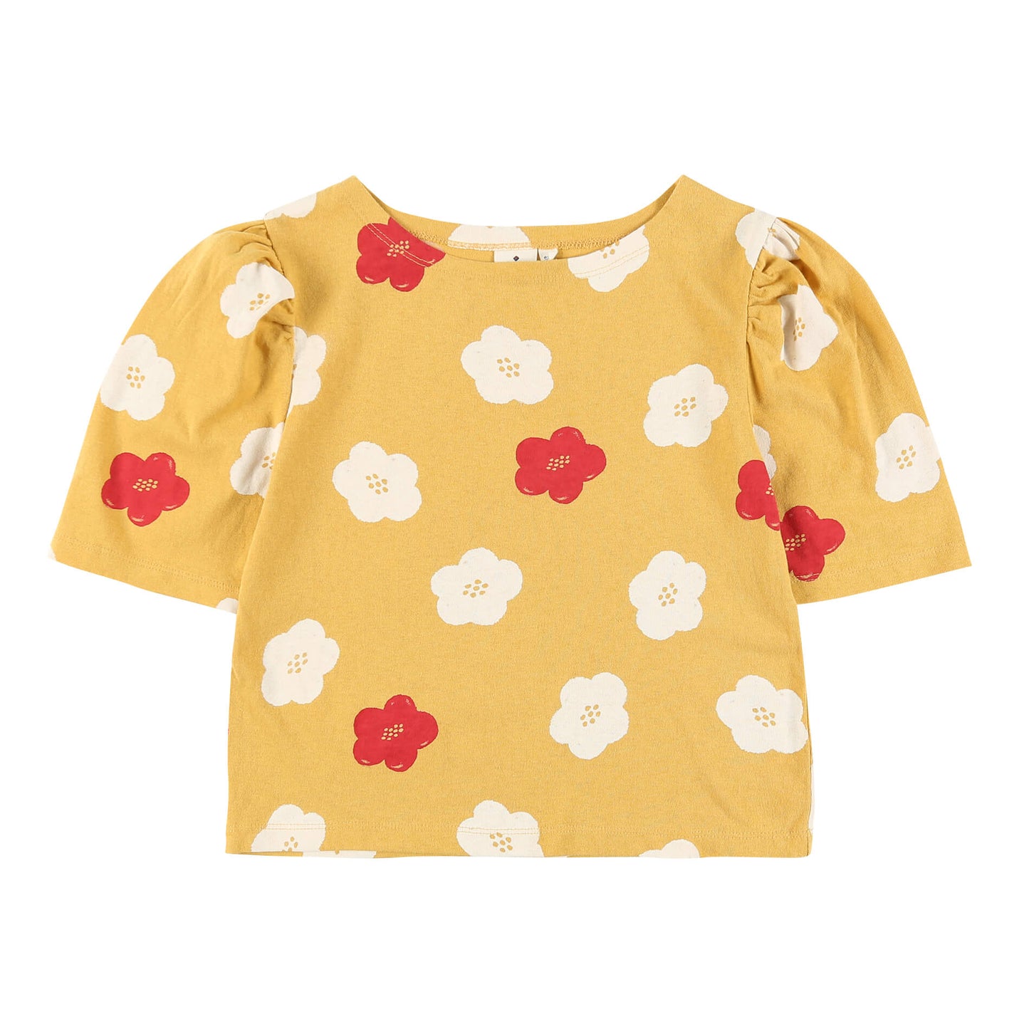 Girls Yellow Flowers Cotton T-Shirt