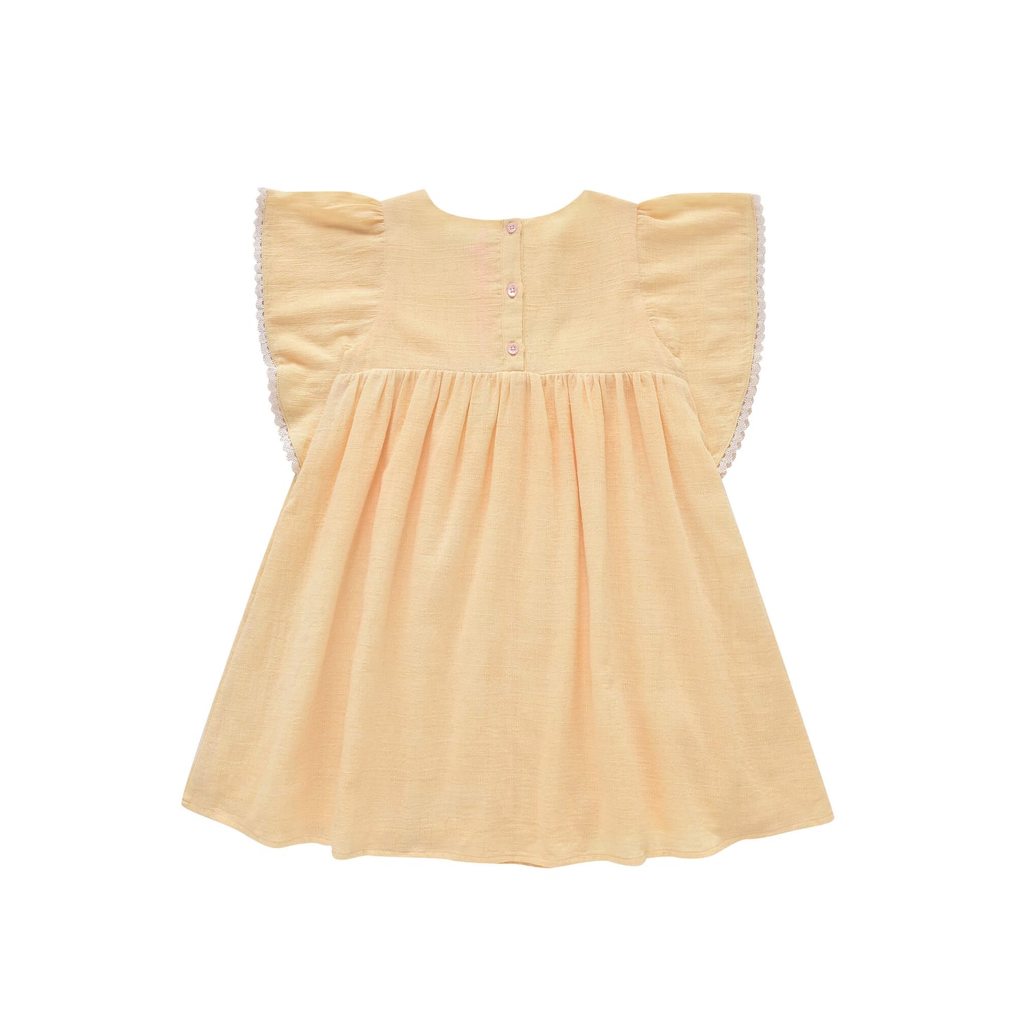 女童黄色刺绣棉连衣裙