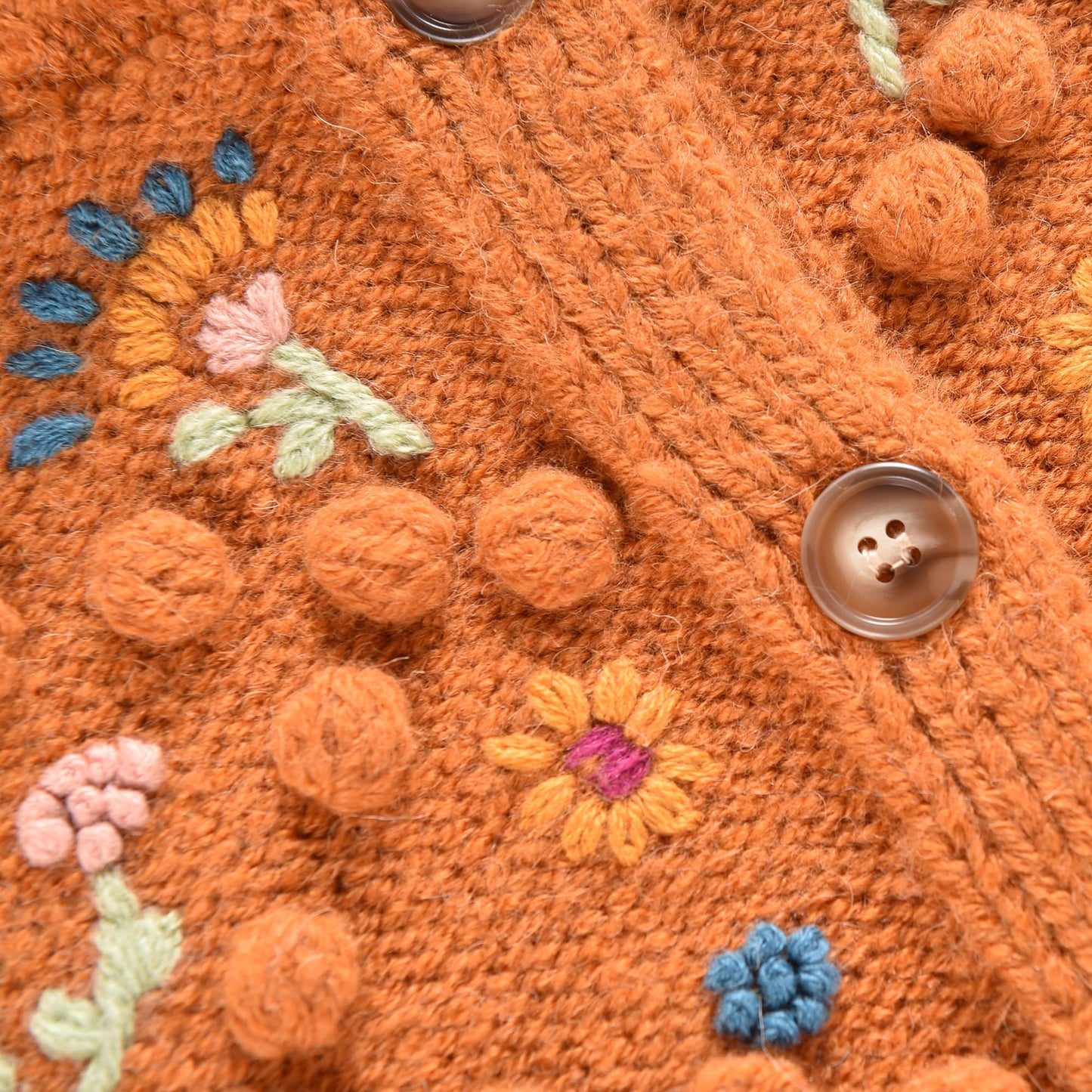 女童焦糖色羊毛针织斗篷