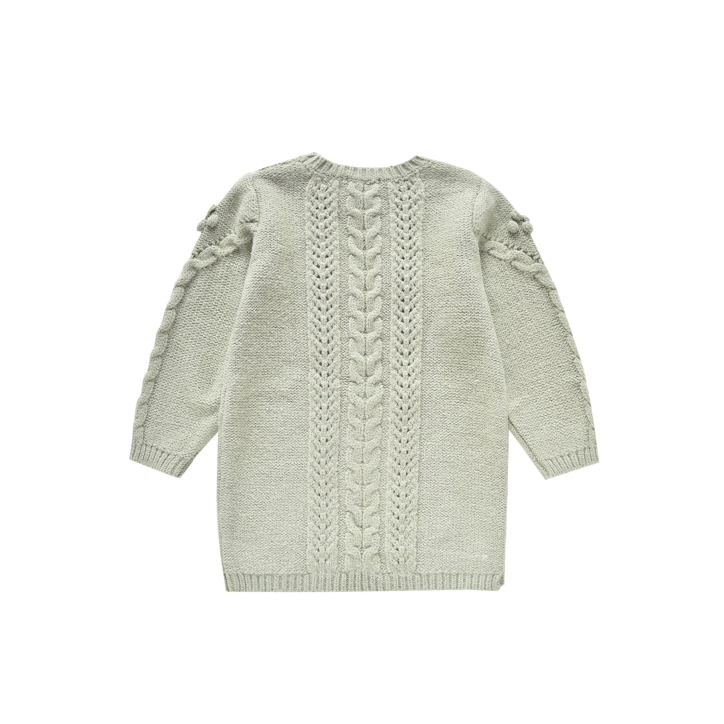 女童浅绿色针织连衣裙