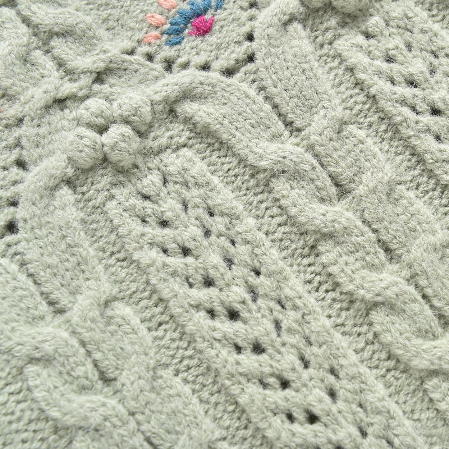 女童浅绿色针织连衣裙