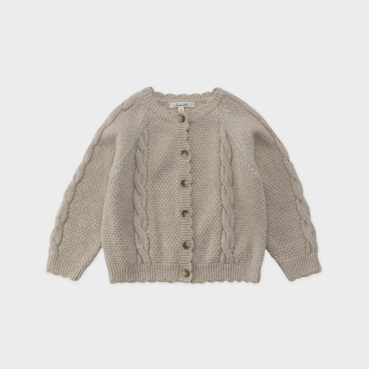 女童米色羊毛开衫